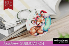 Deer Pastel Christmas Keychain PNG Coquette Xmas Keychain Product Image 1