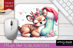 Deer Pastel Christmas Mouse Pad Sublimation Coquette Xmas Product Image 1