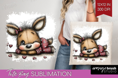 Deer Valentine Tote Bag Whimsical Animal Tote Bag PNG Product Image 1
