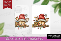 Deer Tangled In Christmas Lights Phone Case PNG Funny Xmas Product Image 1