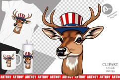 Deer Patriotic Clipart Product Image 1