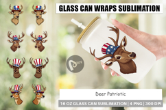 Glass Can Deer Patriotic Product Image 1