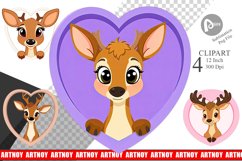 Clipart Heart Deer Product Image 1