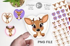 Sticker Heart Deer Product Image 1