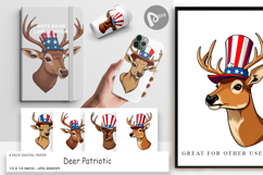 Digital Paper Deer Patriotic Product Image 1
