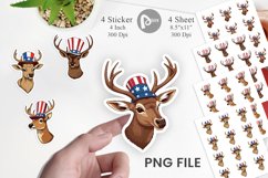 Deer Patriotic Sticker Product Image 1