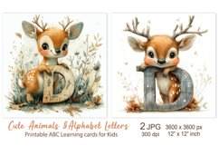Cute Deer, Baby Animal Alphabet Letters, ABC Printable cards Product Image 1