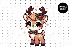 Cute Deer Christmas Watercolor Ornament Shirt Design_4 Product Image 1