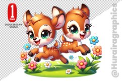 Cute Deer Clipart - PNG File Product Image 1