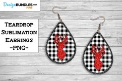 Teardrop Sublimation Earring PNG - Christmas - Deer Product Image 1