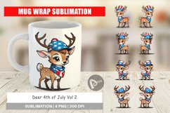 Mug Wrap Design Deer 4th of July Product Image 1