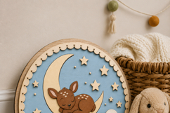 Deer Baby Name Sign SVG | Woodland Nursery Door Sign Product Image 2