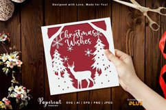 Deer in The Winter Pine Forest for Card Cover Product Image 1