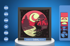 Deer at River Side Layered Papercut Product Image 1