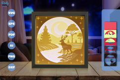 Deer at River Side Layered Papercut Product Image 3