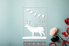 Deer Birthday Papercut Product Image 1