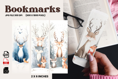 Christmas Bookmark Cute Deer Winter Snow Design Printable_62 Product Image 1