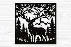 Deer Branch Wall Art Laser Svg Product Image 2