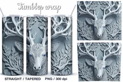 3d Animals 5 Tumbler Sublimation, 20 oz Tumbler Wraps Product Image 4