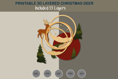 3D Layered Christmas Deer Product Image 3