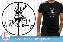 Hunting Fishing Svg | Duck Deer Fish Crosshairs svg Product Image 1