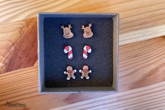 Deer Earrings Laser Cut Files | Candy Cane Stud Earrings Product Image 4