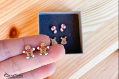 Deer Earrings Laser Cut Files | Candy Cane Stud Earrings Product Image 2