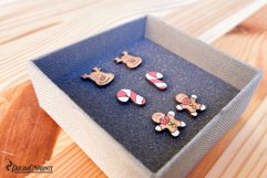 Deer Earrings Laser Cut Files | Candy Cane Stud Earrings Product Image 3