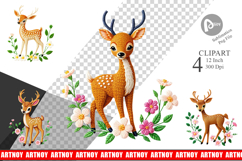 Deer Embroidery Clipart Product Image 1