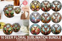 Deer Floral Sublimation Bundle| Stained Glass Sublimation Product Image 1
