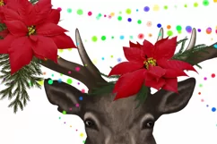 Christmas Deer | Png Sublimation | Red Flowers | Xmas Season Product Image 7