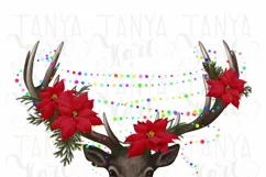 Christmas Deer | Png Sublimation | Red Flowers | Xmas Season Product Image 8