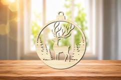 Deer Forest Circle Laser Cut SVG Product Image 1