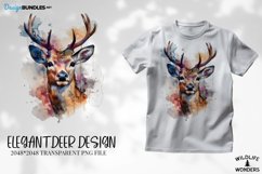 Wildlife wonders, Elegant deer, watercolor design Product Image 1