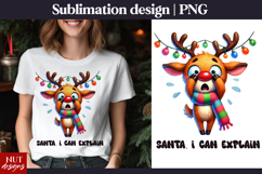 Funny Christmas tshirt Santa I Can Explain Reindeer PNG Product Image 1