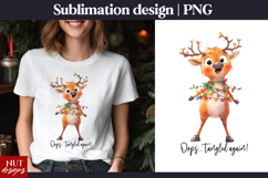 Funny Christmas tshirt Naughty Tangled Reindeer PNG Product Image 1