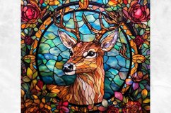 Deer Stained Glass 20 oz Skinny Tumbler Sublimation Designs Product Image 2
