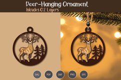 Hanging Deer Ornament SVG Product Image 3