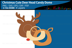 Cute Christmas deer head candy dome holder svg Product Image 3
