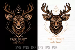 spirit animal boho design, tribal art print