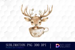 Deer in a Cup Design Clipart Product Image 1