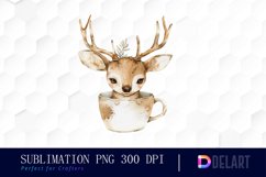 Deer in a Cup Sublimation PNG Clipart Product Image 1