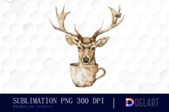 Deer in a Cup Graphics Clipart Product Image 1