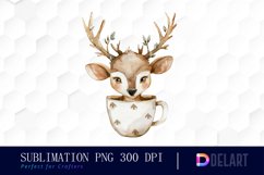 Deer in a Cup Design Clipart Product Image 1