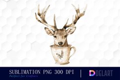 Deer in a Cup Design Clipart Product Image 1