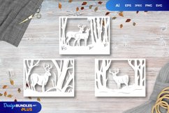 Deer in Forest Papercut SVG Product Image 1