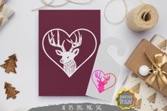 Deer in Heart with Gradient Color SVG Product Image 1