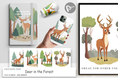 Digital Paper Forest Deer Product Image 1