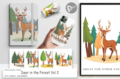Digital Paper Forest Deer Product Image 1