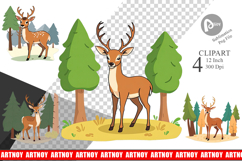 Forest Deer Clipart Product Image 1